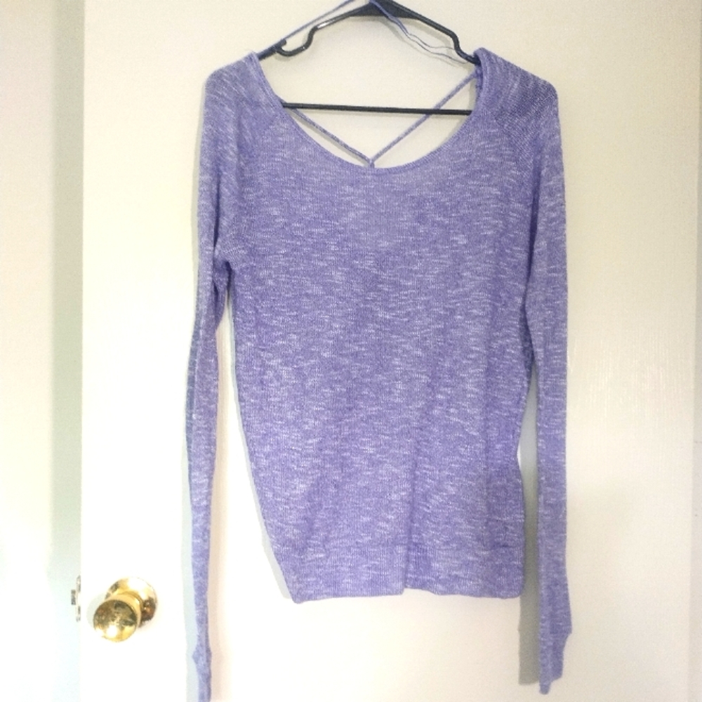 Purple cross back sweater